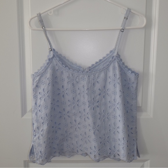 Light Blue Eyelet Tank - Picture 2 of 2
